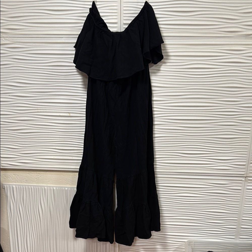 Elegant Black Strapless Jumpsuit